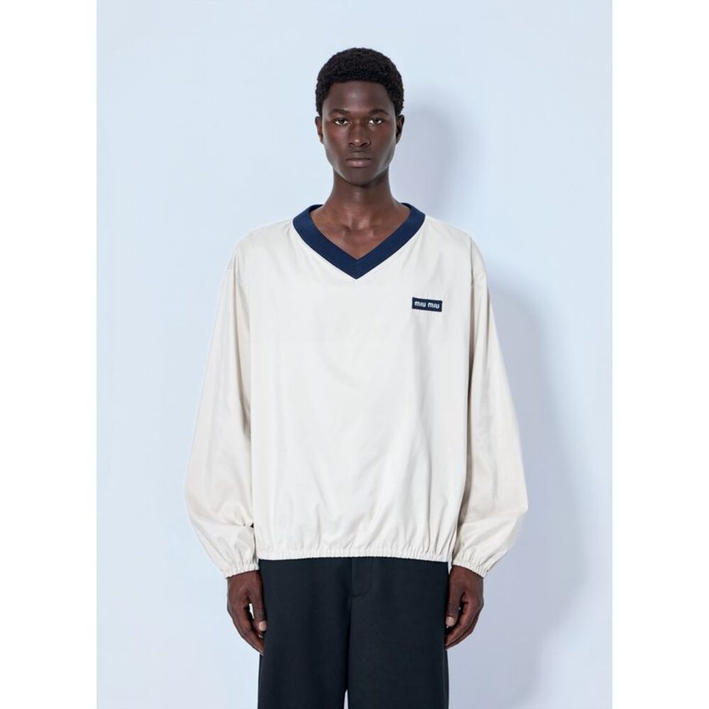 Miu Miu Men Technical Pongé Sweatshirt
